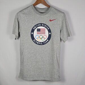 Nike USA Olympic‎ Team Tokyo 2020 Dri-Fit Tee Small Gray Flag Rings